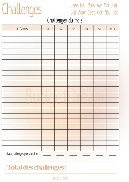 Mon budget journal - Produit numérique - Budget Dream