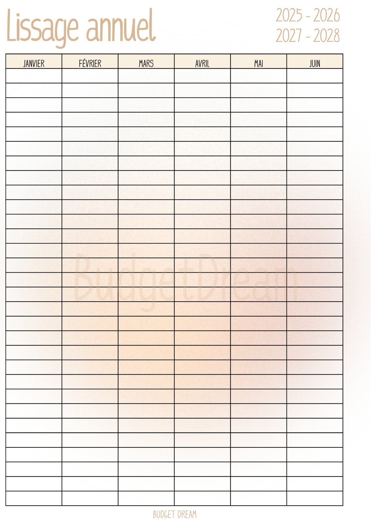 Mon budget journal - Produit numérique - Budget Dream